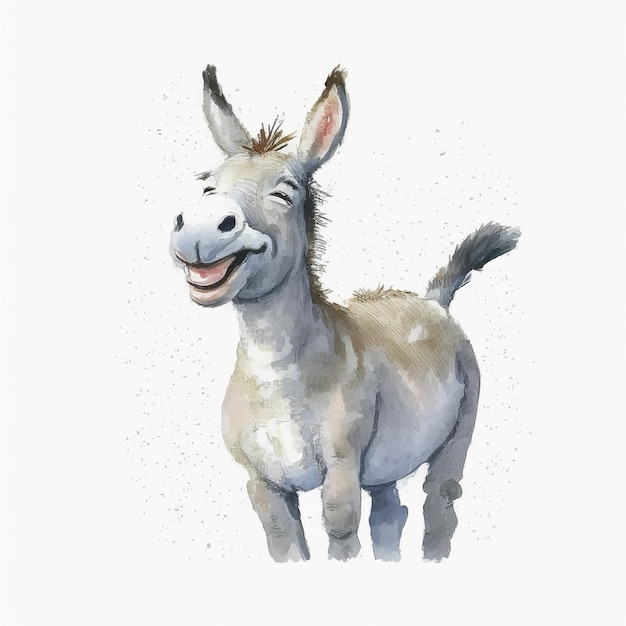 Um desenho de um burro que diz 'burro feliz' nele