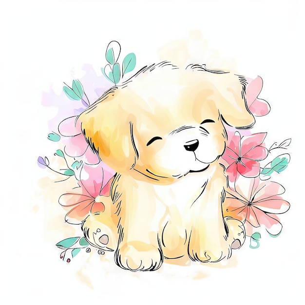 Um desenho de um cachorrinho que é chamado de cachorrinho.