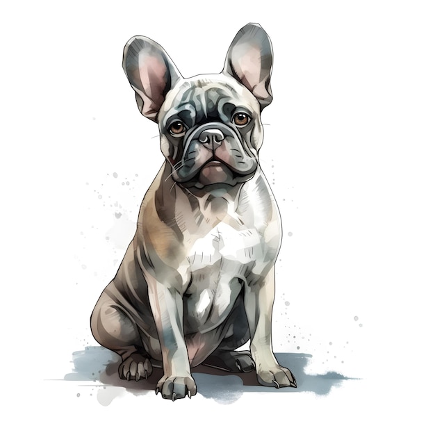 Um desenho de um cachorro com grandes orelhas de abano