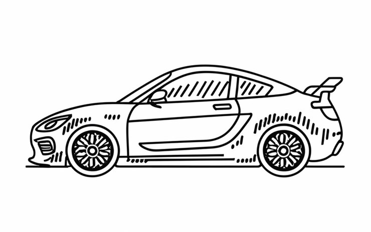 Foto um desenho de um carro que tem a palavra carro nele