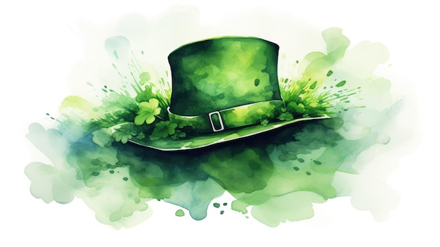 um desenho de um chapéu verde com um chapéu Verde na grama