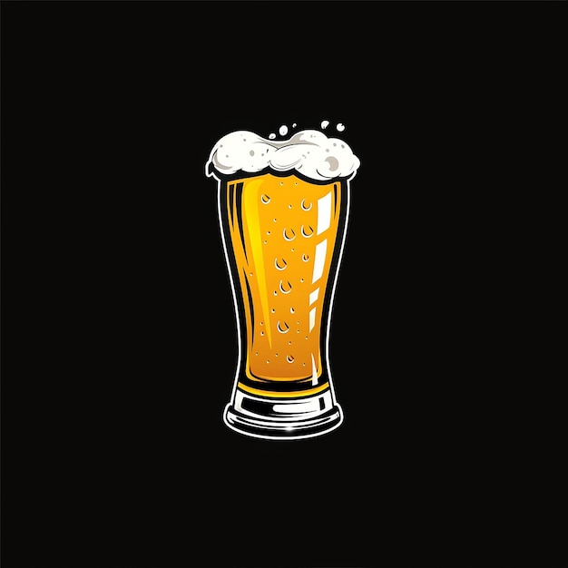 um desenho de um copo de cerveja com bolhas nele