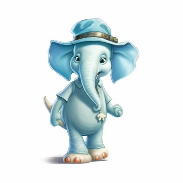 um desenho de um elefante com um chapéu