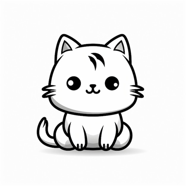 Um desenho de um gato com a palavra " olá ".