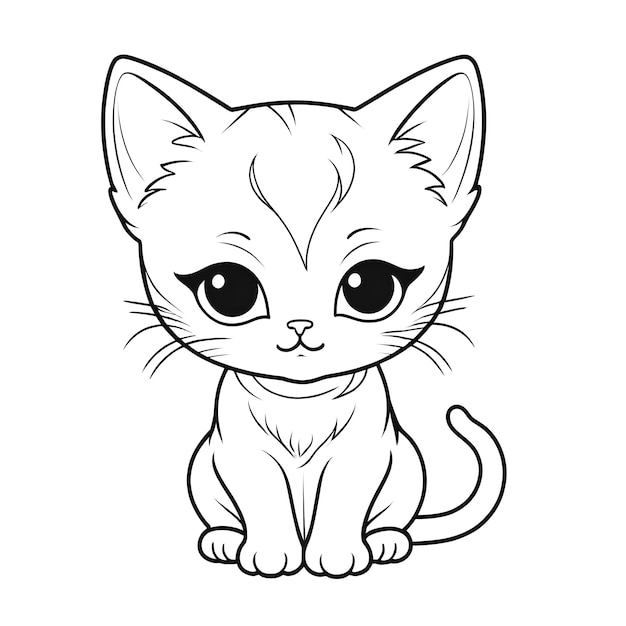 um desenho de um gato que tem olhos e nariz