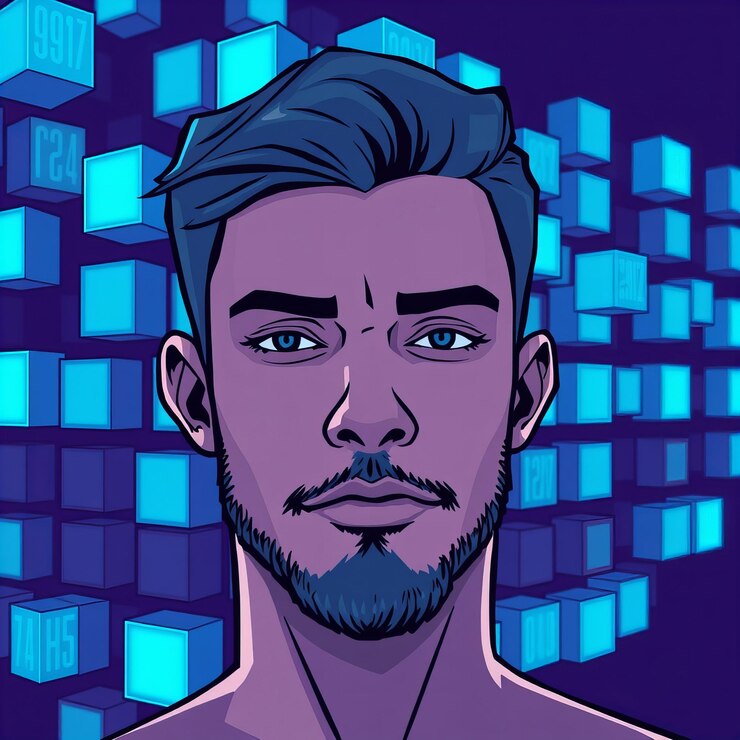 Foto um desenho de um homem com barba e bigode