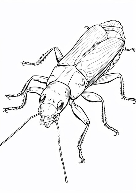um desenho de um inseto com pernas longas e um corpo longo gerador de IA