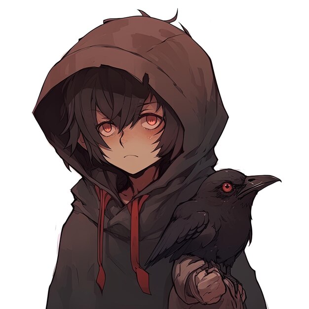 Sad Anime Boy Raven Crow