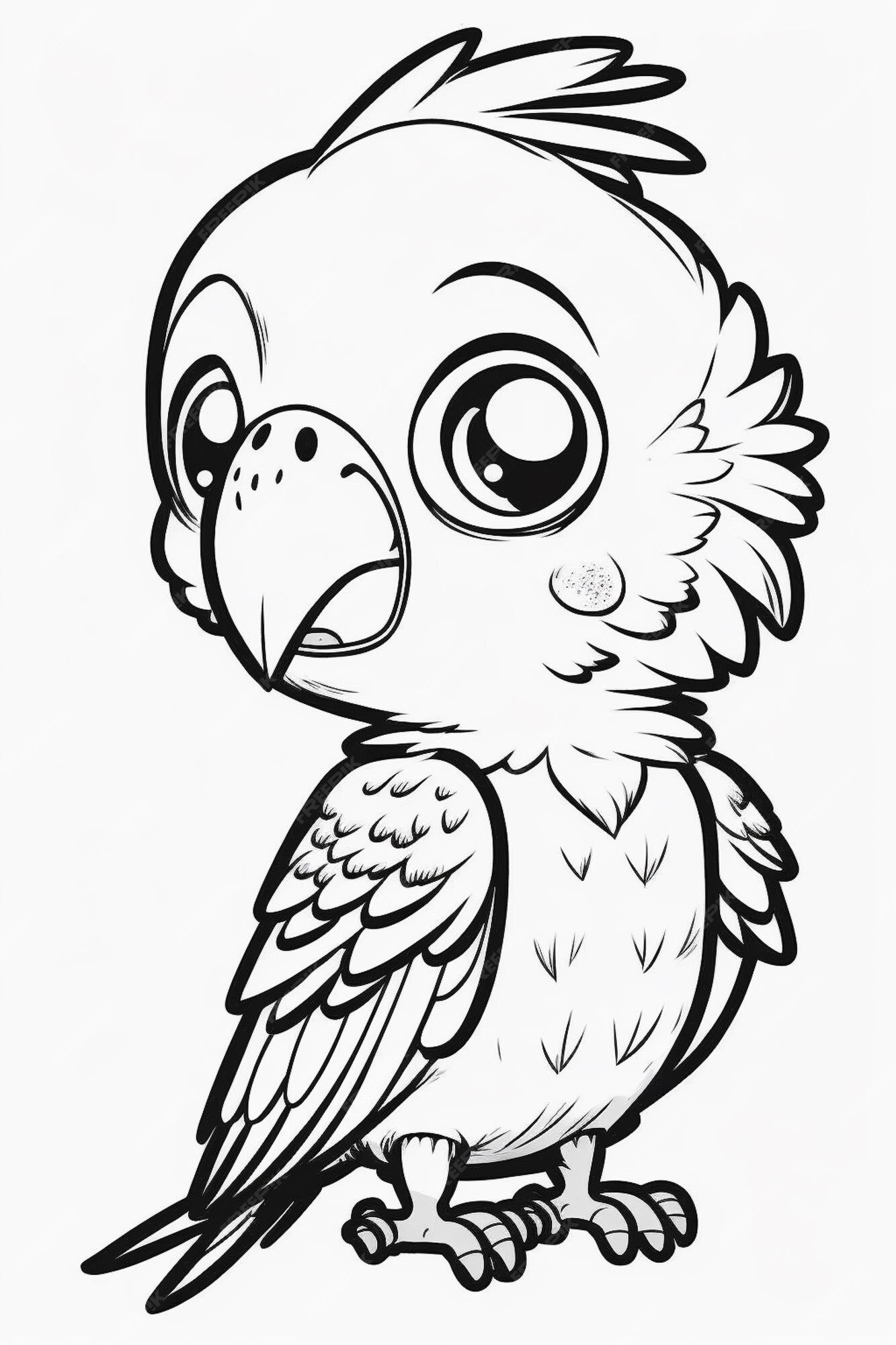 Desenho para colorir de frango kawaii com olhos grandes · Creative