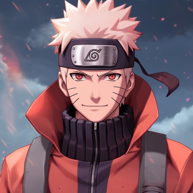 Um desenho de um personagem de desenho animado naruto vestindo um azul