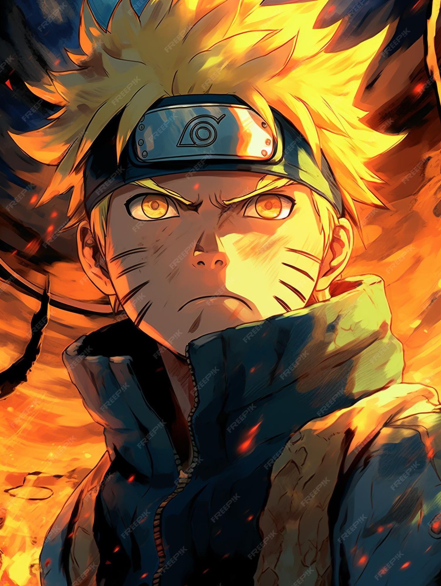 Um desenho de um personagem de desenho animado naruto