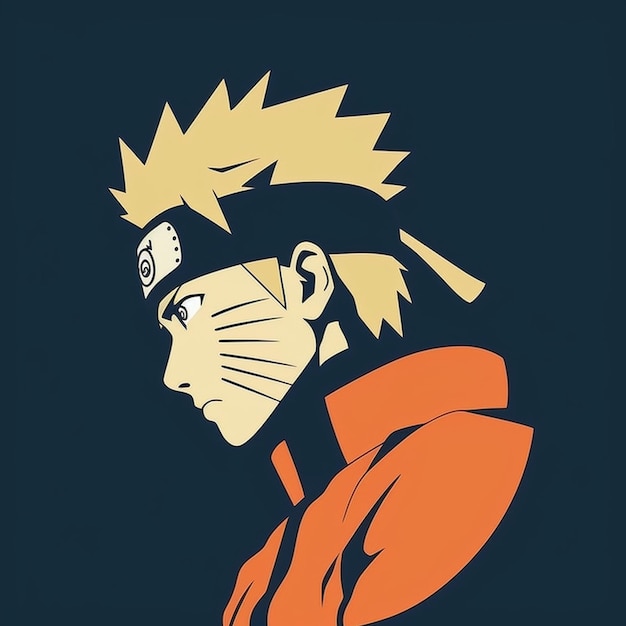 Um desenho de um personagem de desenho animado naruto vestindo um