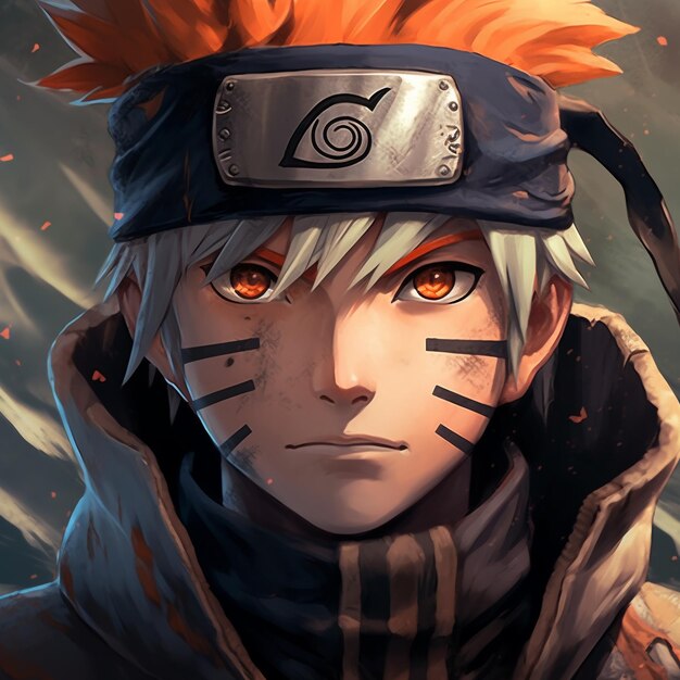 Um desenho de um personagem de desenho animado naruto vestindo um azul