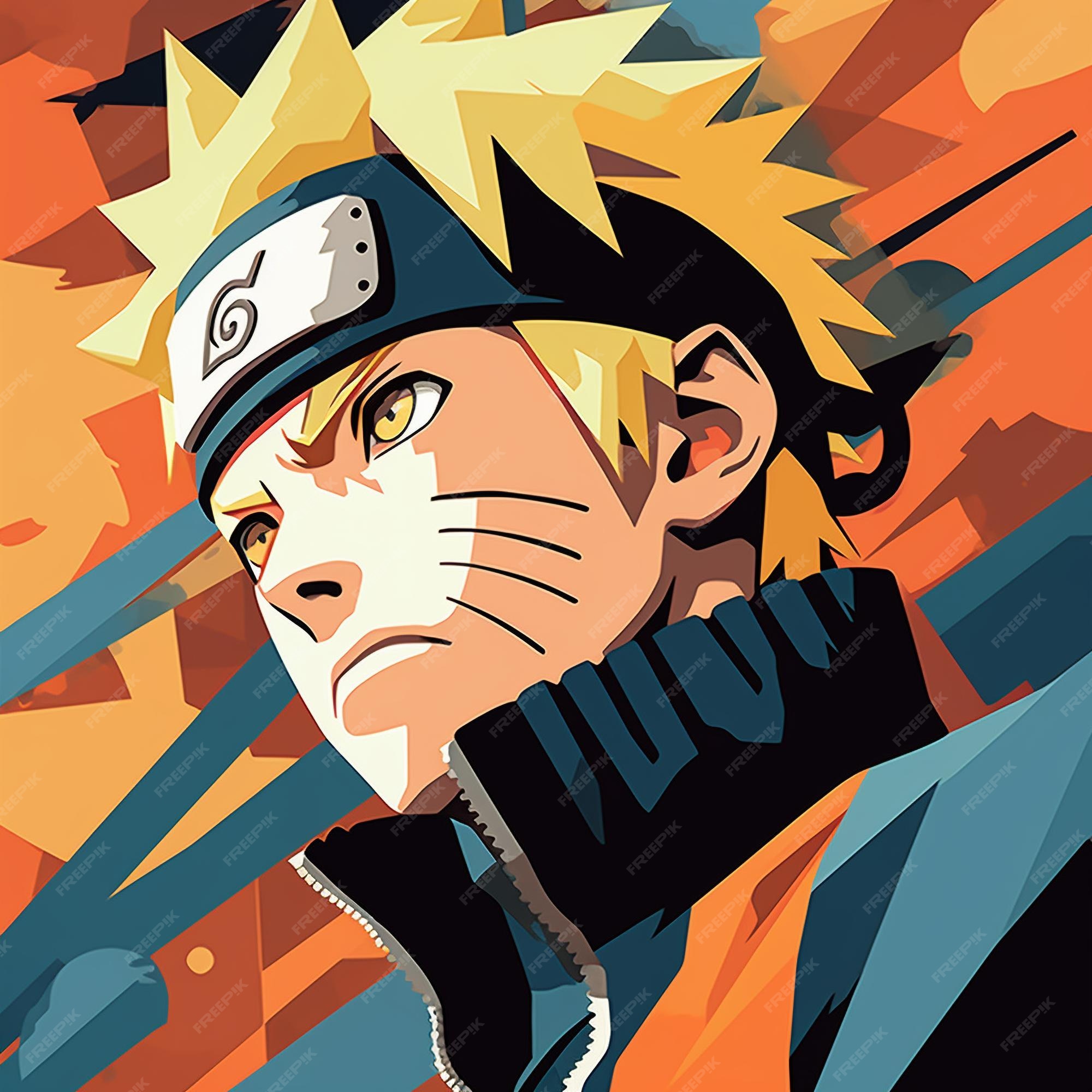 Um desenho de um personagem de desenho animado naruto vestindo um azul