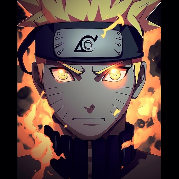 Um desenho de um personagem de desenho animado naruto vestindo um azul