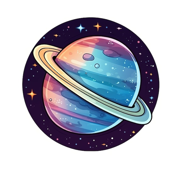 um desenho de um planeta com as palavras "planetas" nele.