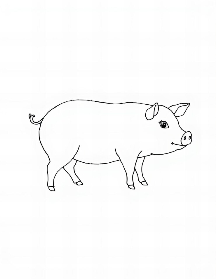 Foto um desenho de um porco com um porco desenhado nele