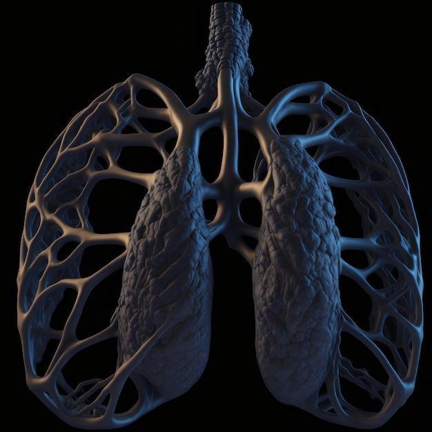 Um desenho de um pulmão com o título "pulmões"