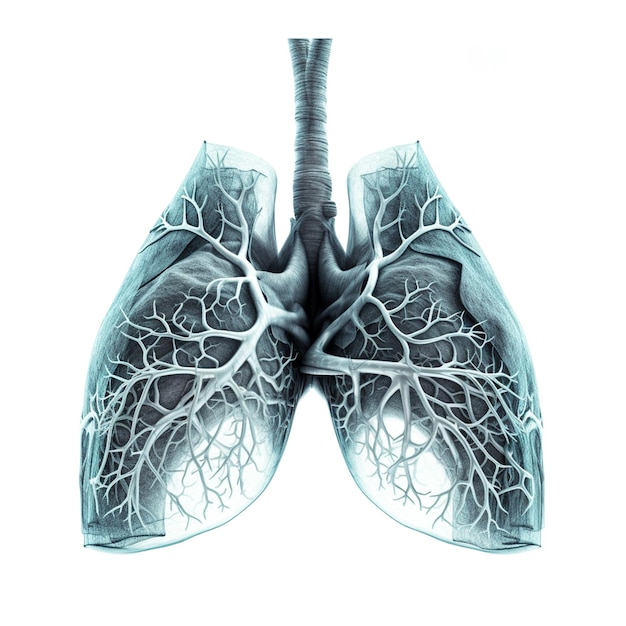 Um desenho de um pulmão humano
