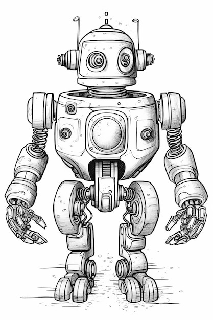 Um desenho de um robô
