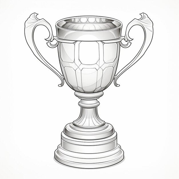 Foto um desenho de um troféu de prata com um punho decorativo generativo ai