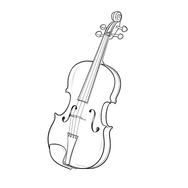 Foto um desenho de um violino com um arco generativo ai