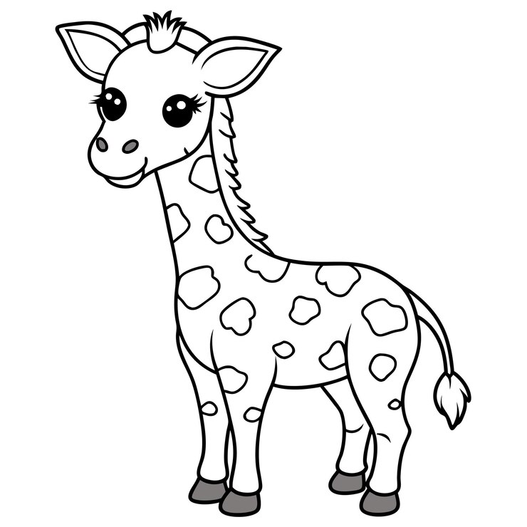 Foto um desenho de uma arte vetorial de linha de girafa