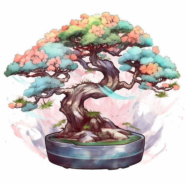 Um desenho de uma árvore de bonsai com o título'bonsai'on