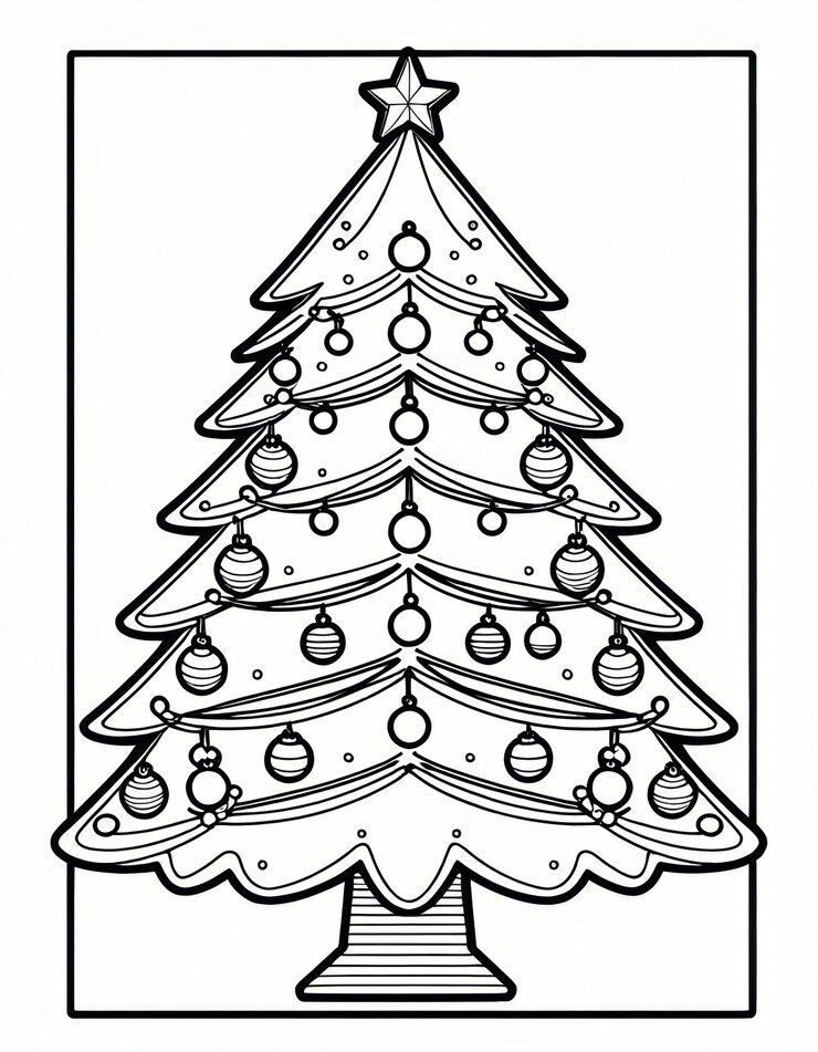 Foto um desenho de uma árvore de natal com um desenho da árvore de natal sobre ele