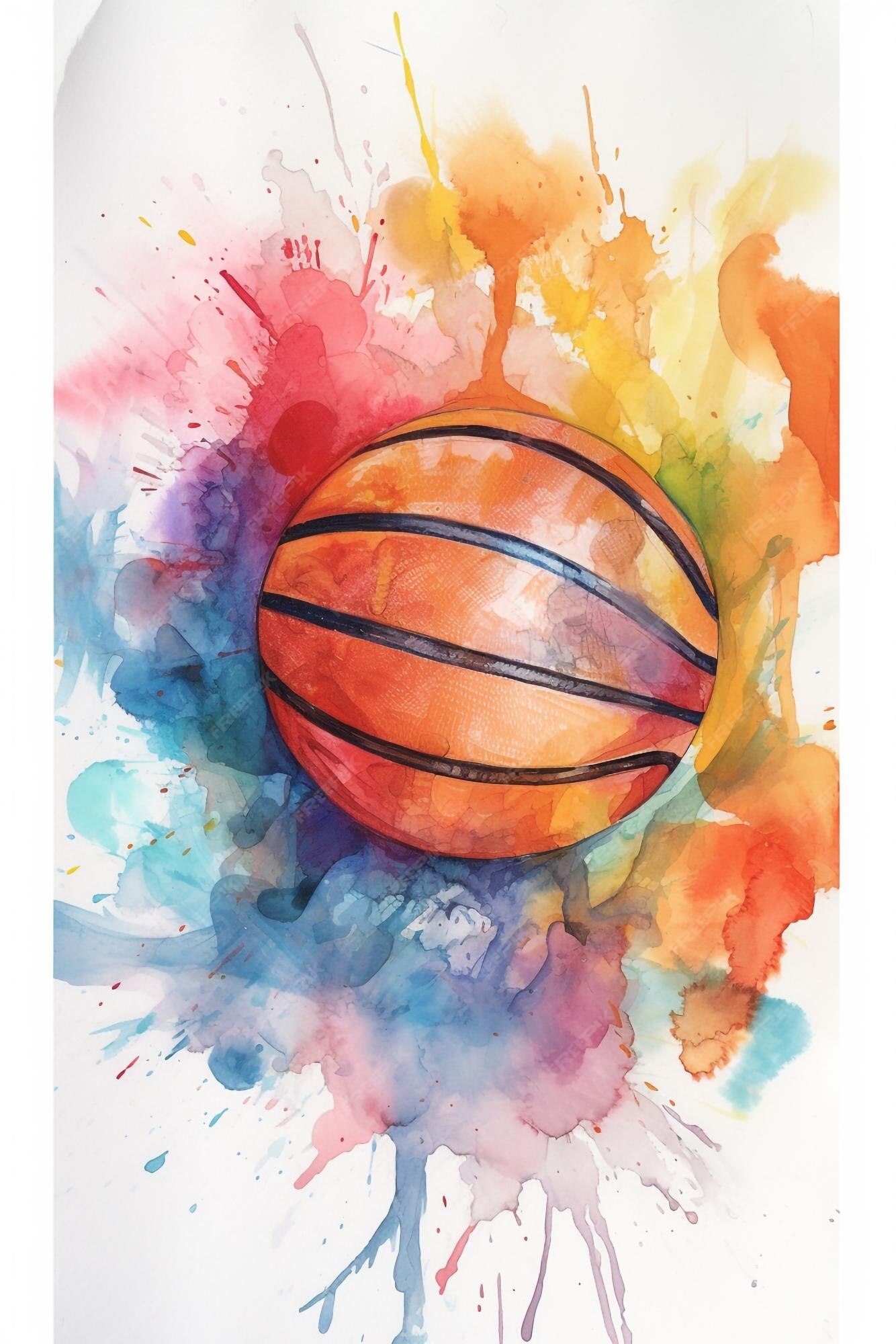 Desenho de A bola de basquete pintado e colorido por Usuário não