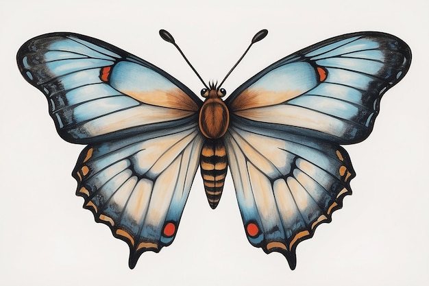 Um desenho de uma borboleta com a palavra borboleta
