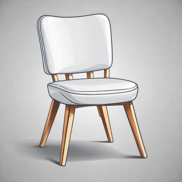 um desenho de uma cadeira com uma parte de trás branca que diz " uma cadeira "