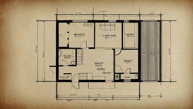 Foto um desenho de uma casa com um plano de piso