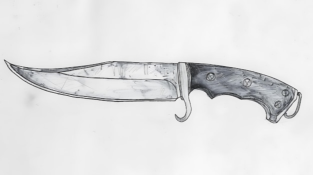 Foto um desenho de uma faca com o número 3 nela