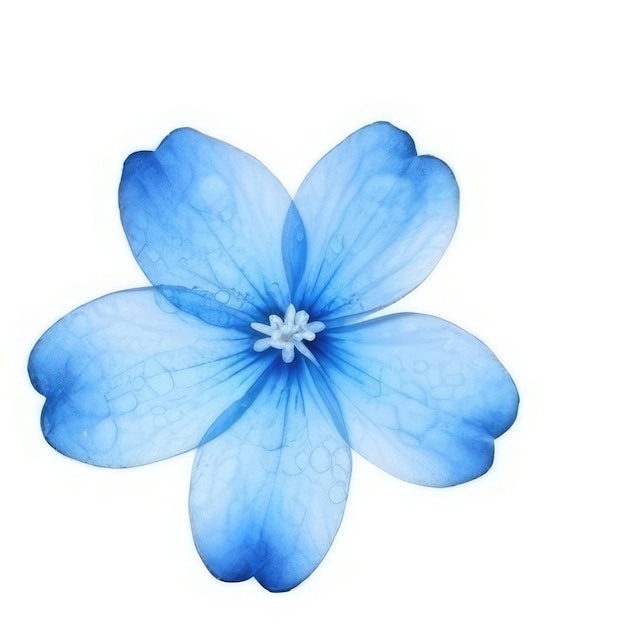 Um desenho de uma flor com pétalas azuis