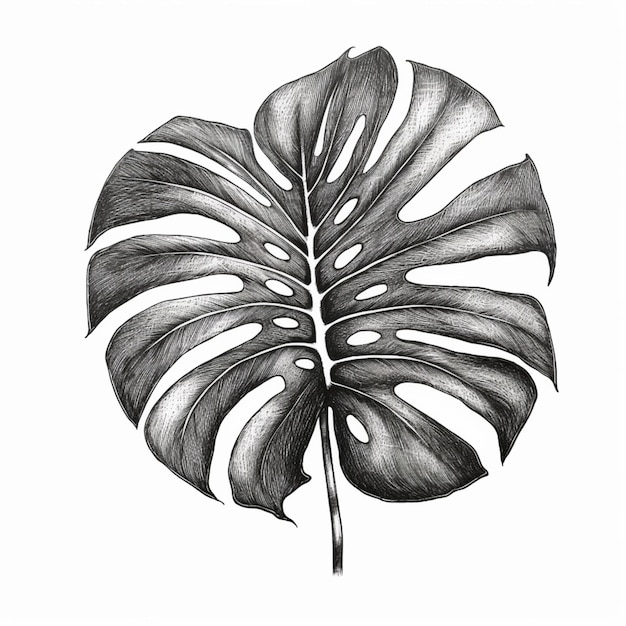 um desenho de uma folha grande com buracos generativa ai