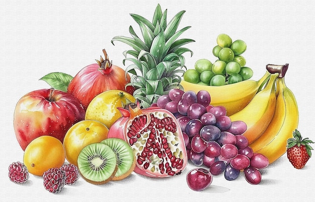 um desenho de uma fruta com a palavra amor escrita nela