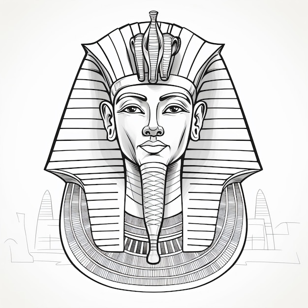 um desenho de uma máscara de faraó