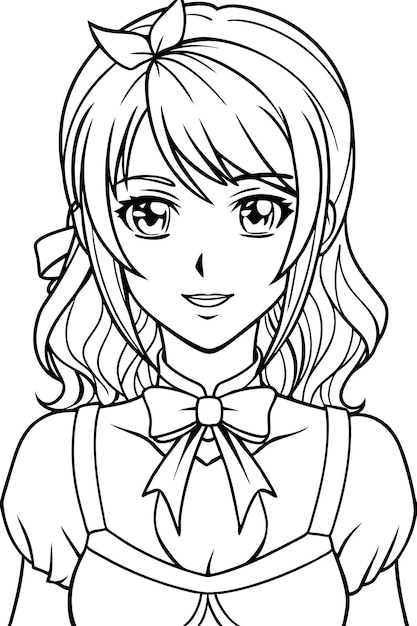 Um desenho de uma mulher com cabelo longo