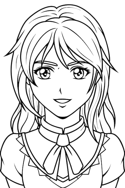 Um desenho de uma mulher com cabelo longo