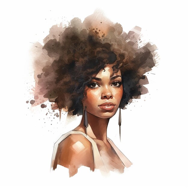 um desenho de uma mulher com um corte de cabelo que diz “natural”.