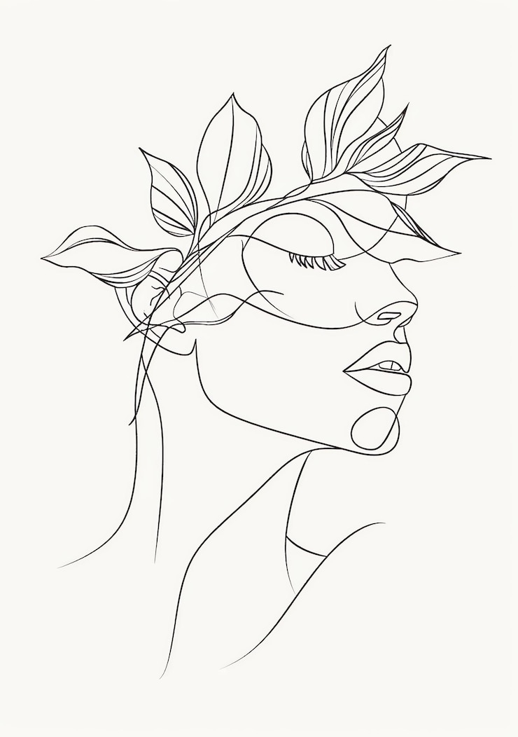 Foto um desenho de uma mulher com uma coroa na cabeça