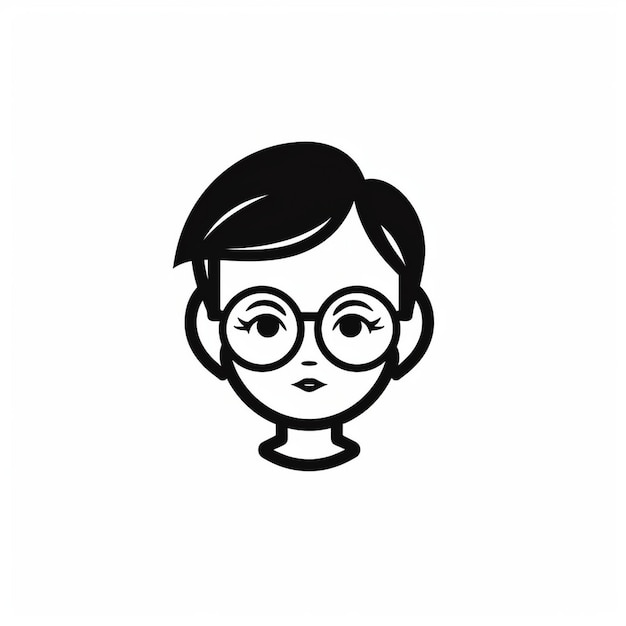 um desenho de uma mulher de óculos e com um rosto que diz “o nome”.