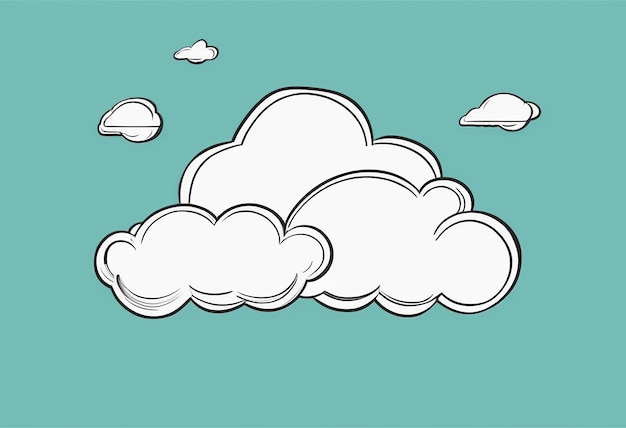 Foto um desenho de uma nuvem com nuvens no topo
