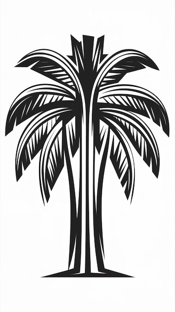 Um desenho de uma palmeira com um desenho de um palmeira