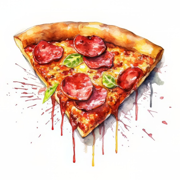 Um desenho de uma pizza com calabresa