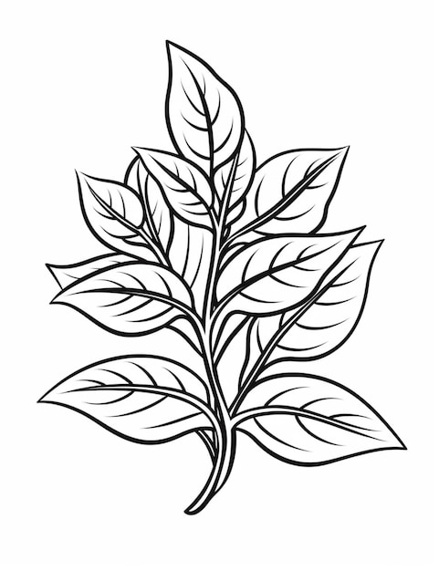 Um desenho de uma planta com folhas generativas ai