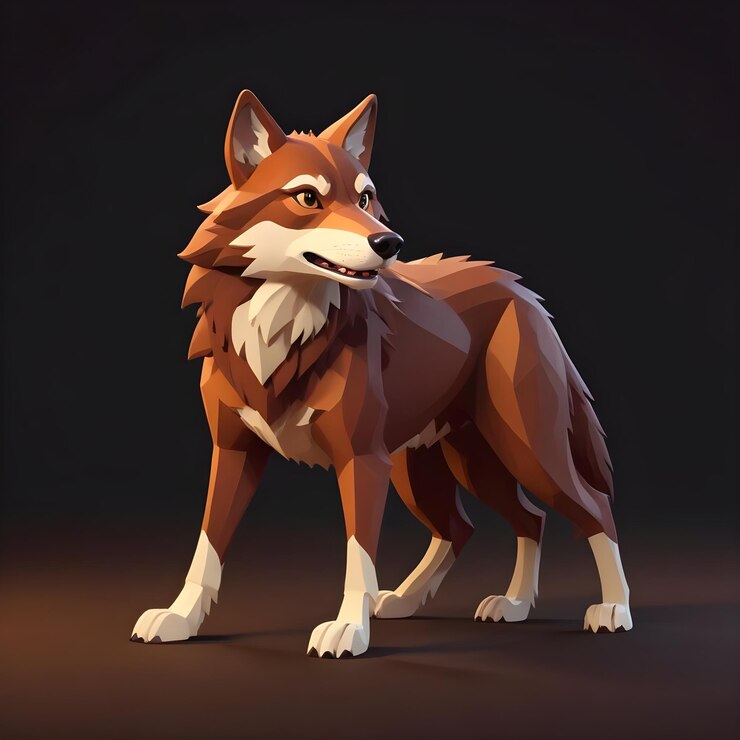 Foto um desenho de uma raposa com um lobo nele