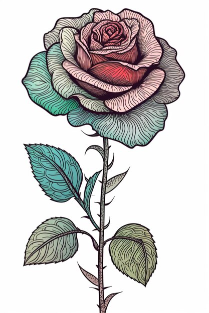 Um desenho de uma rosa com a palavra amor nela