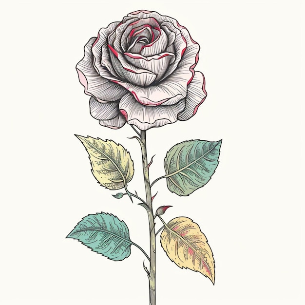 Um desenho de uma rosa com a palavra rosa nela